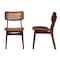 Baxton Studio Tafari Mid-Century Modern Walnut Brown Finished Wood and Rattan 2-Piece Dining Chair Set 239-2PC-13414-ZORO - alternate 8